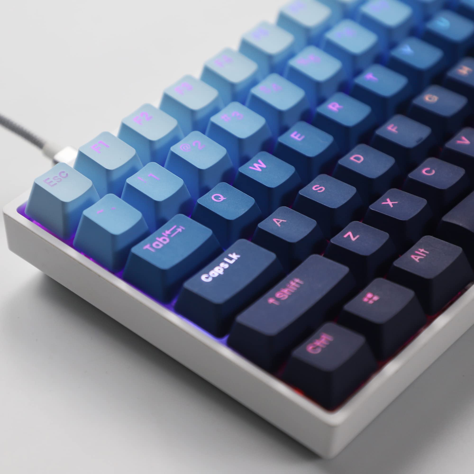 YMDK 108 122 touches rétroéclairées Moonrise PBT Shine Through OEM Profile Keycap pour clavier mécanique MX 61 68 84 87 104