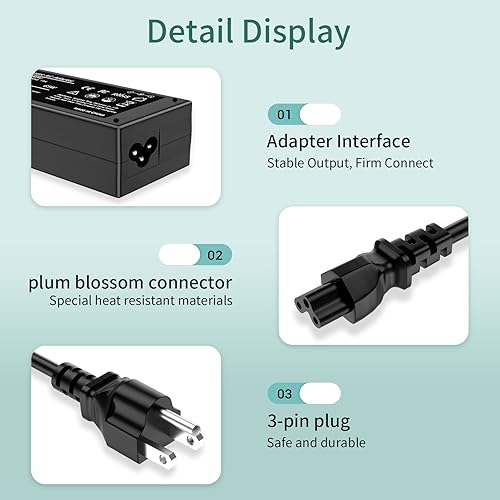 Miniatura 5 de Cargador adaptador de CA de 65 W para cargador Dell Inspiron 15 3000 5000 7000 3552 3558 3576 3580 5551 5557 5558 5559 5566 5567 5568 5570 5582 5583