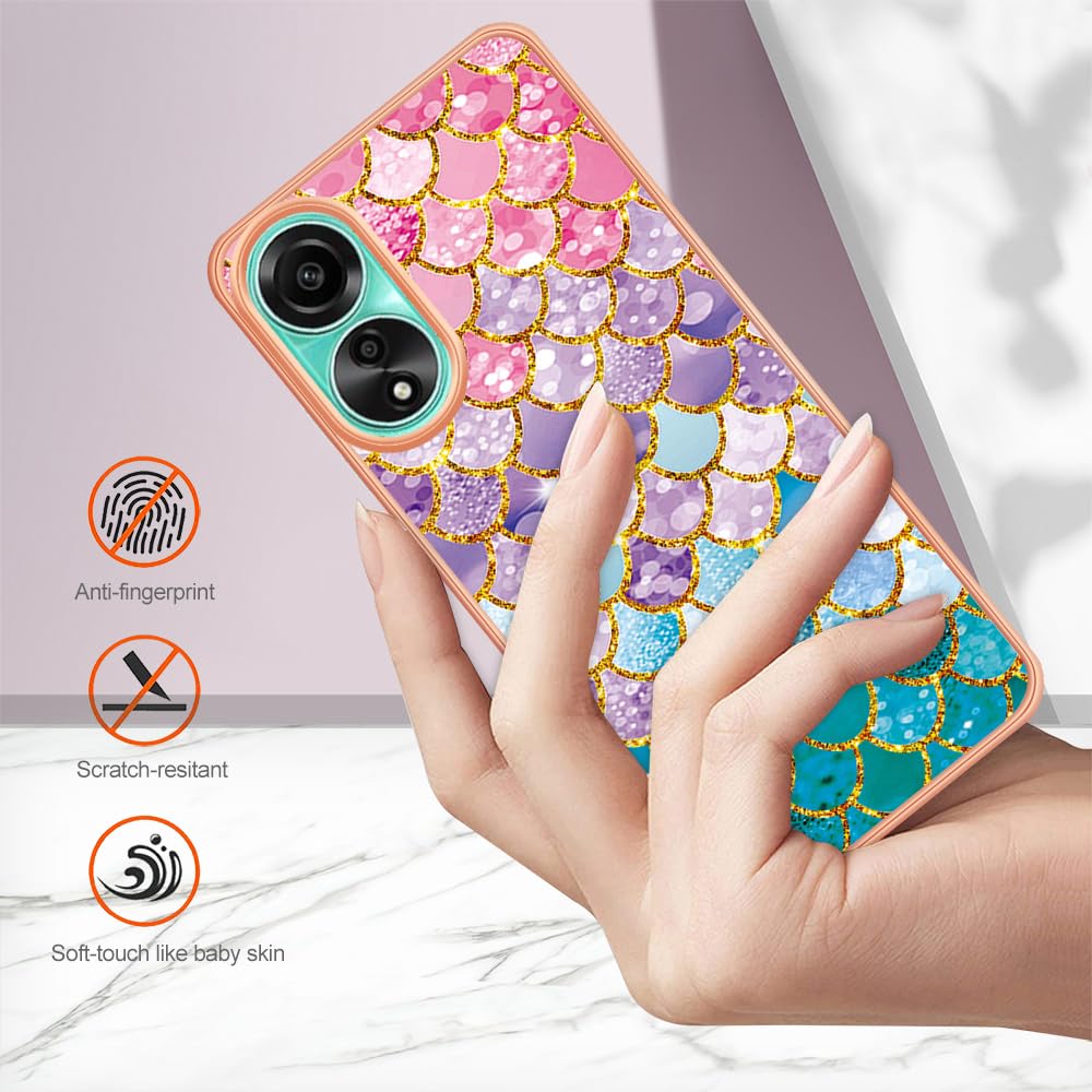 SEAHAI Cover per Oppo A78 4G, [Design dell'airbag] Robusto Custodia Sottile Protettiva, Silicone Morbido + TPU Bumper Case Antiurto Anti-Caduta Cover - Azzurro