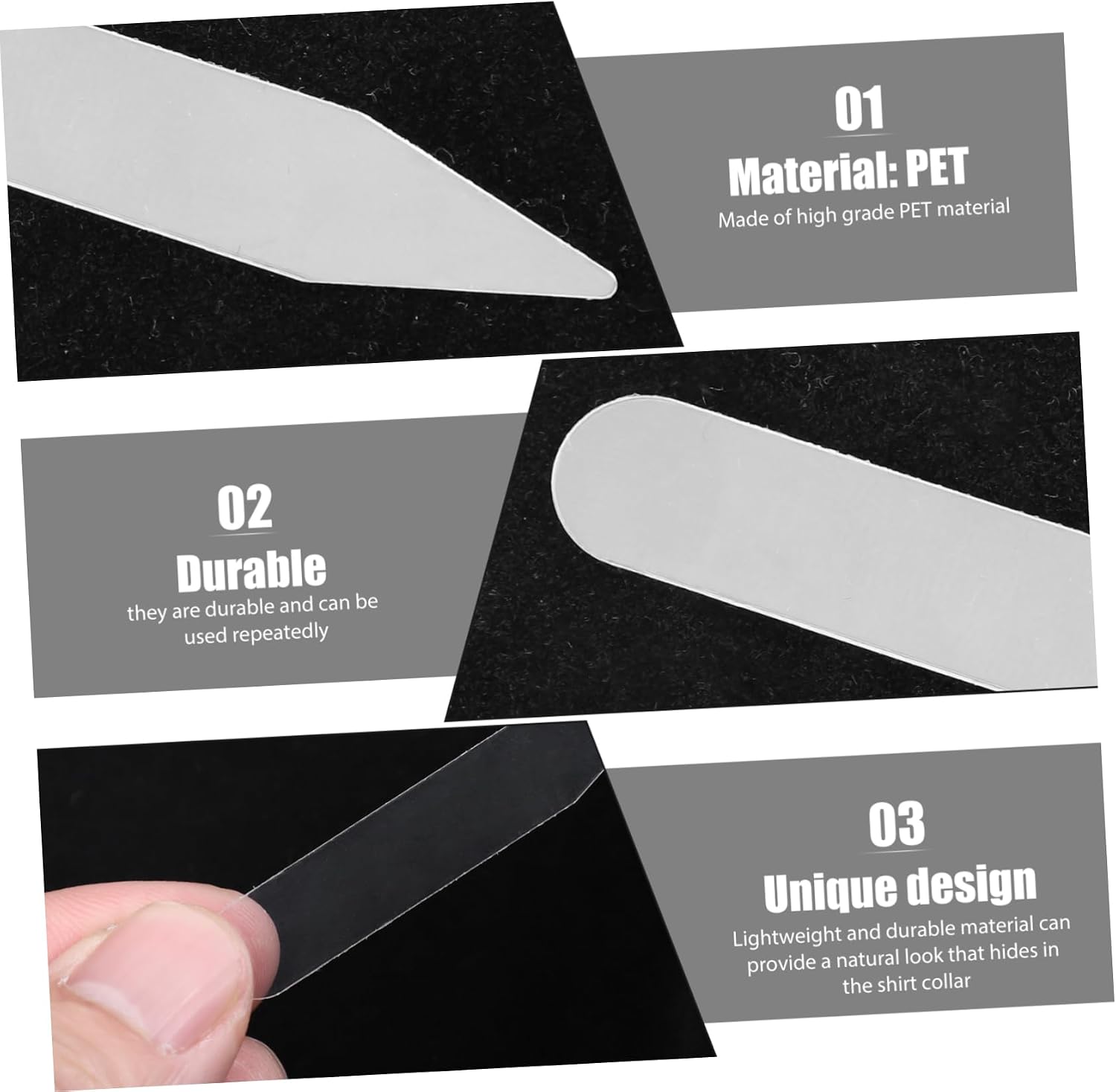 Didiseaon Collar Stay Retainers Shirt Support Holders Man Link Tucker Formal Wear Gadget Collar Accessory Plastic