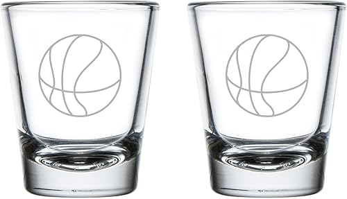 MIP Juego de 2 vasos de chupito de 1.75 onzas para baloncesto