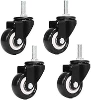 WANLIAN M8 x 25mm Bútor Görgő Szett - 4db Forgó Poliuretán Kerék, 240kg Teherbírás, Bútormozgatáshoz, Asztalokhoz, Székekhez - Fékmentes Kiv 1