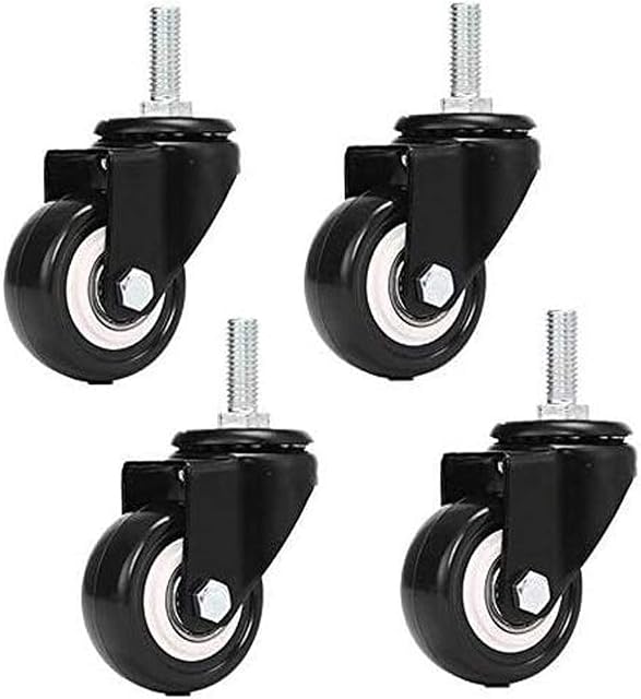 Mioni M8x25mm 4 pièces d ' usure 240kg PU Remplacement de la roulette rotative pour meubles (sans roulettes de frein)