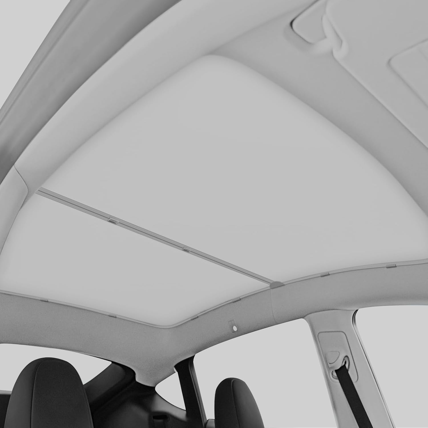 2019-2024 Tesla Model Y Sunshade Roof, [No Sag & No Gaps] Nano Ice-Crystal Coatings Glass Roof Sun Shade, 60s Installation Heat Insulation Foldable Sunroof Cover Accessories, Gray