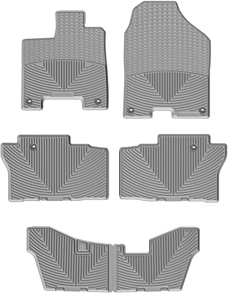 WeatherTech All-Weather Floor Mats for Honda Pilot Full Set (W363-W364-W365), Black