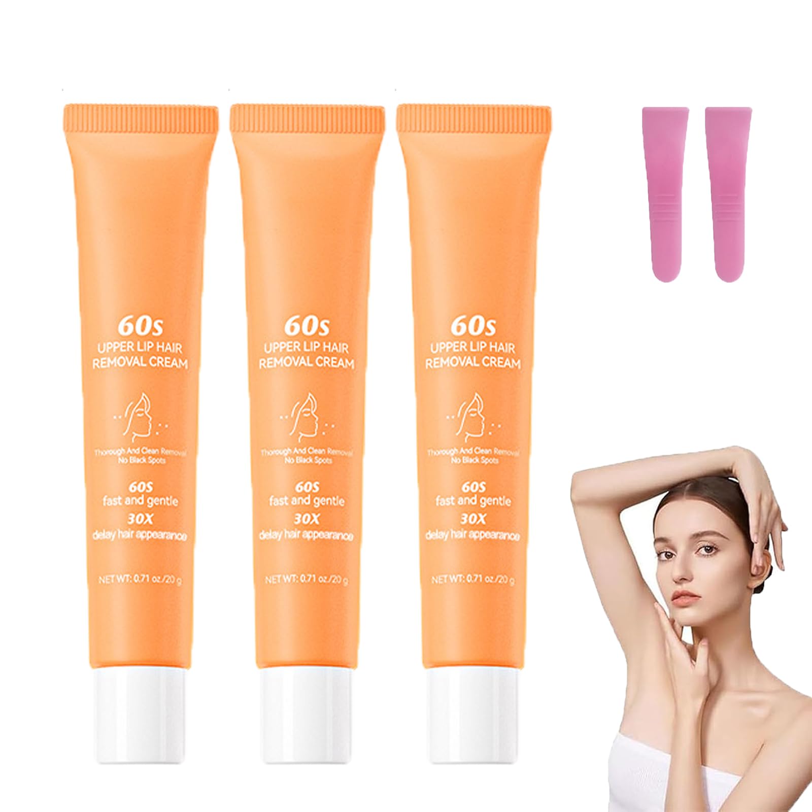 Crema Depilatoria Facial Barebliss, Crema Depilatoria para Mujeres, Kit de Cremas Depilatoria Facial (2025), Eliminación del Vello Facial para Mujeres y Hombres, Piel Corporal, Piel Calmante (3)