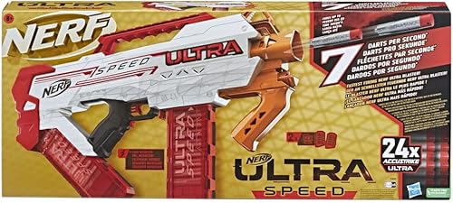 Miniatura 2 de Nerf Lanzador totalmente motorizado ultra velocidad, disparo más rápido Nerf Ultra Blaster, 24 dardos Nerf AccuStrike Ultra, utiliza solo dardos