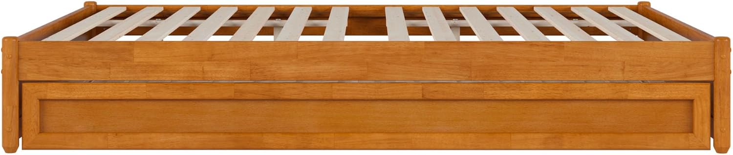Barcelona Light Toffee Queen Wood Panel Platform Bed with Twin XL Trundle