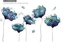 Vista 8 de RW-2003 Removeable 3D Blue Dream Flower Wall Pegatinas DIY Decoración de la pared del hogar, calcomanía de pared para despegar y pegar, murales