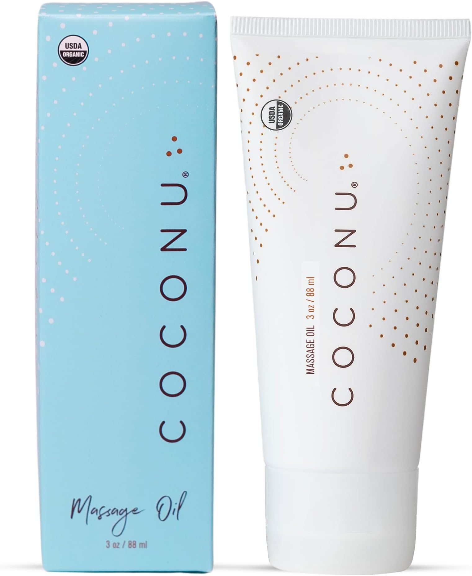 COCONU Oil Based Massage Oil For Couples & Personal Use - Hybrid Massage Oil | Organic Body Oil T | Natural & Clean Ingredients | 3 Oz