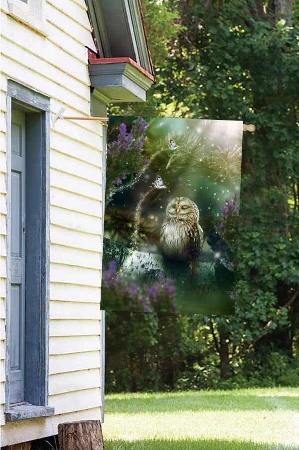ShineSnow Gartenflagge 'Eule Im Baum' - 71,1x101,6 Cm, Doppelseitig, Polyester (ohne Mast)