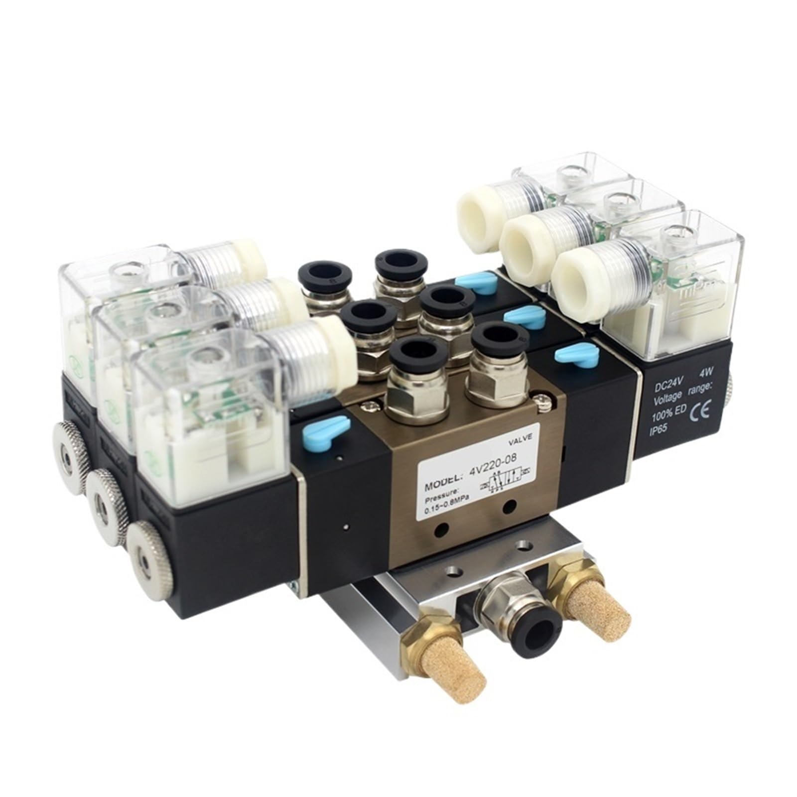 Électrovanne 4V110-06 AC110V 5 voies distributeur pneumatique 2 stations 12mm