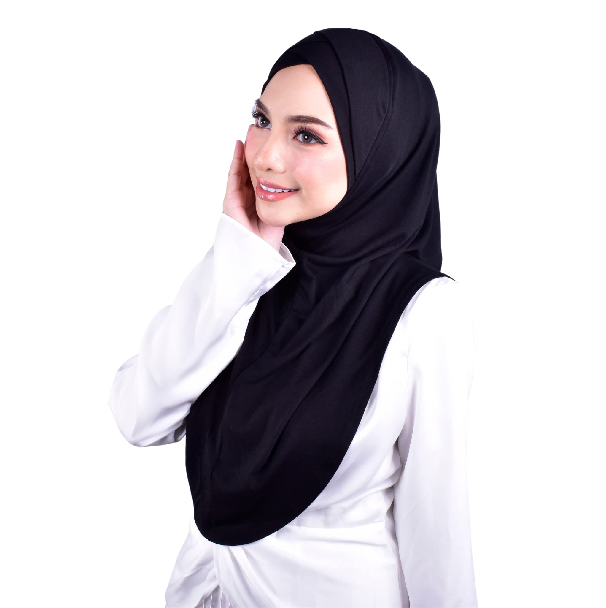MuLanLegend Handmade | Muberra Pleated Instant Hijab | One Piece Easy Slip On Practical and Comfortable(L Size)