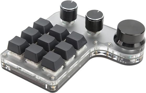Sanpyl One Handed Programmable Mechanical Keyboard, 9 Keys 3 Knobs RGB Programmable Macro Keyboard, Custom Shortcut, Dual Mode Connection, Gaming Keyboard!