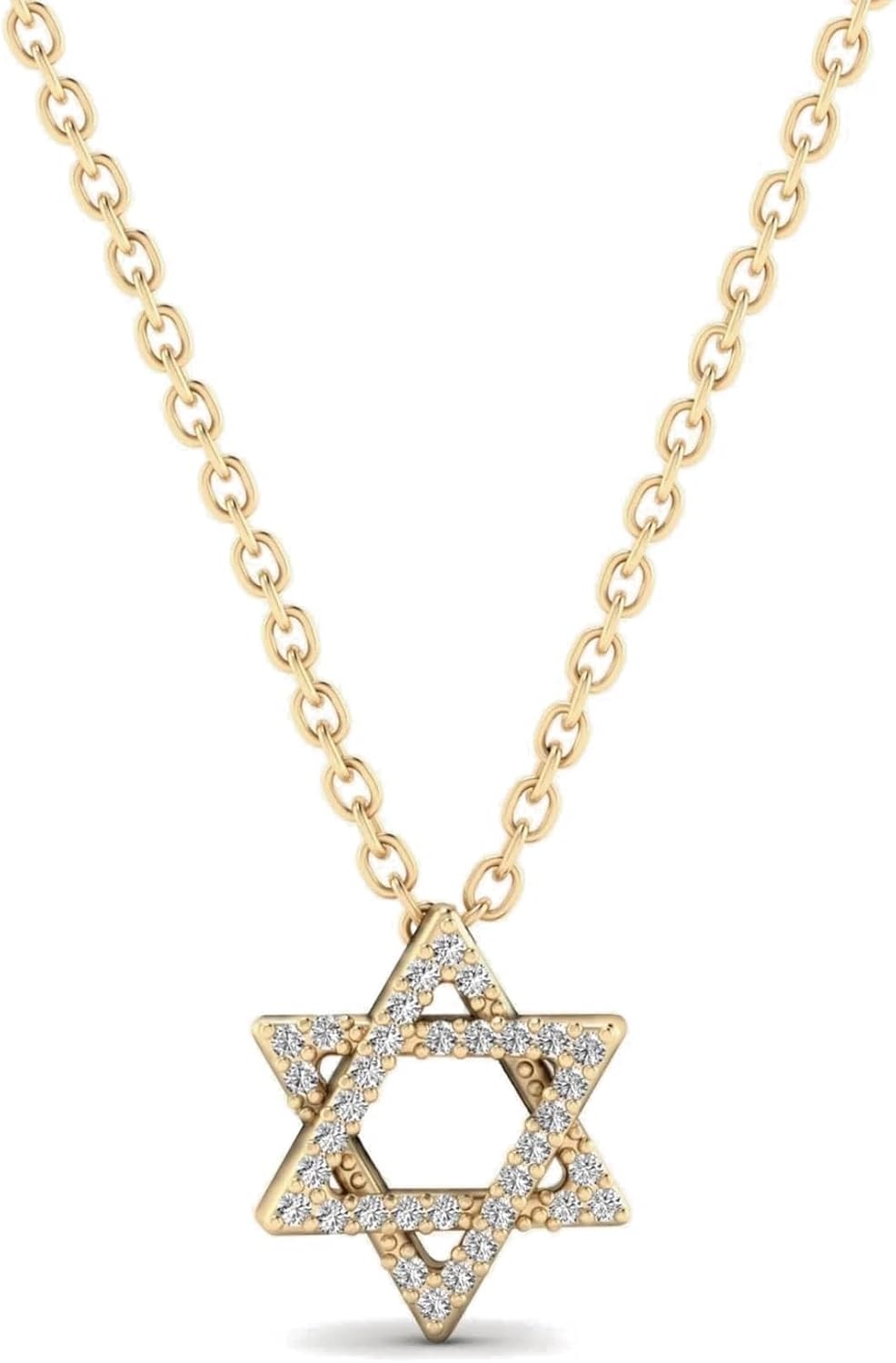 Gelin Star of David Diamond Necklace in 10K or 14K Solid Gold and 18kt Gold Over Sterling