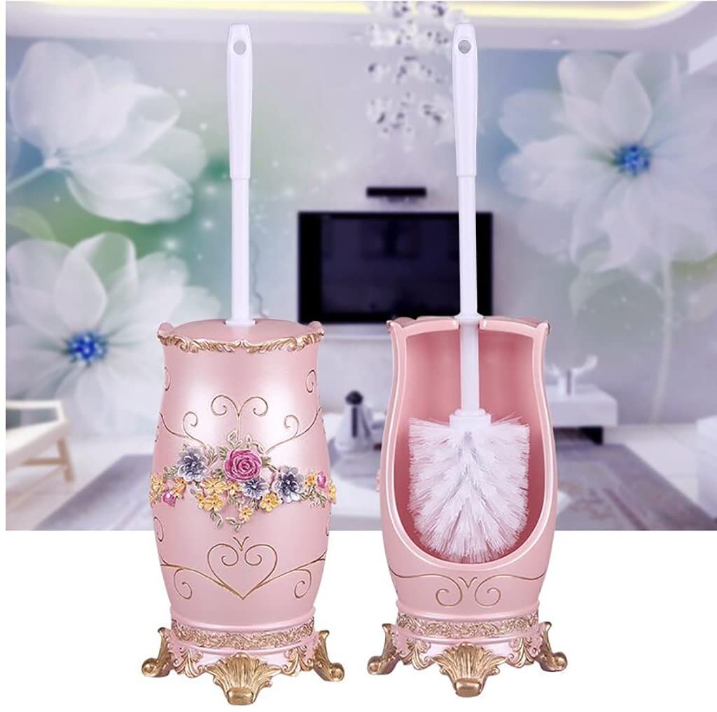 3D Three-Dimensional Relief Toilet Bowl Brush with Resin Base, Compact Resin Freestanding Toilet Cleaner Brush and Holder, Space Saving Bathroom Decorative Accessories Toilet Bowl Brush (Color