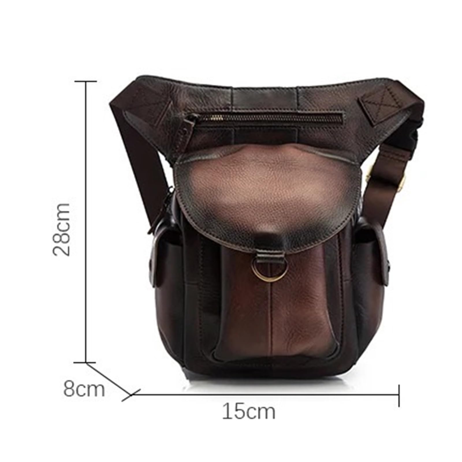Marsupio Da Gamba Borsa a tracolla multifunzione da uomo in pelle con design, organizer da cintura, marsupio, borsa a gamba cadente(Burgundy)