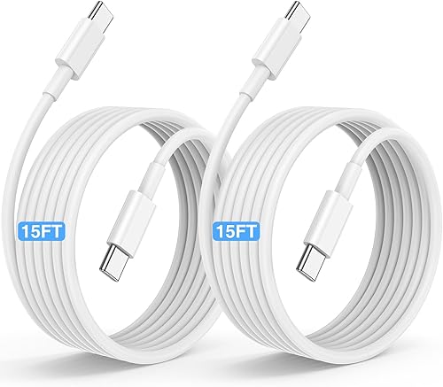Vista 12 de Cable de carga rápida USB C a C de 10 pies, cable de carga largo tipo C a USB C para Apple iPhone 17 Pro Max/17 Air/16 Pro/15 Plus, MacBook Pro USB