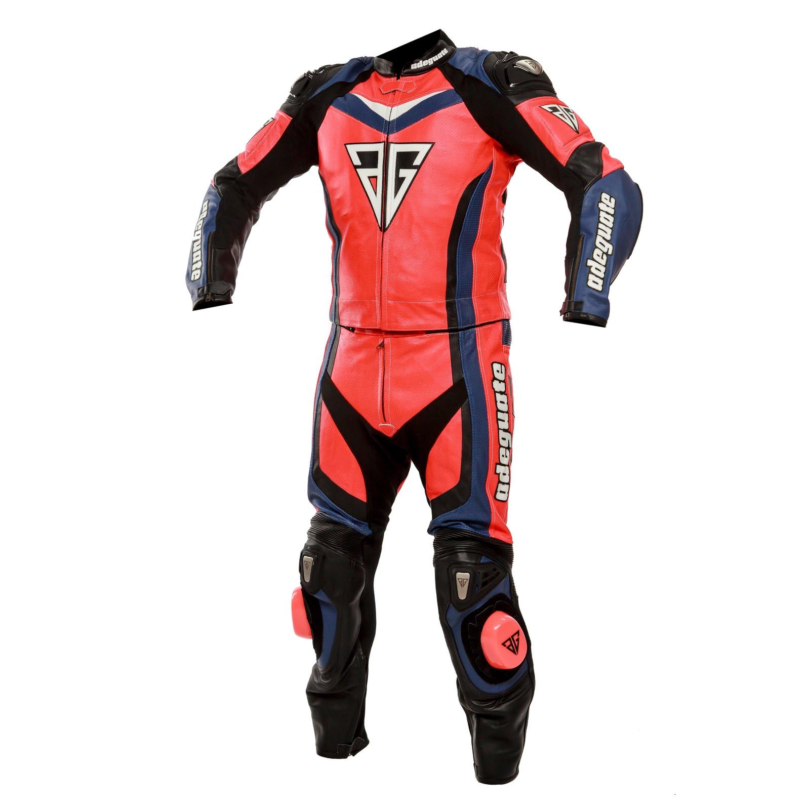 ADEGUATE Motorcycle Suit for Men,Motorbike Real Leather Two Pieces Biker Riding Suit with Armor Protection XXL
