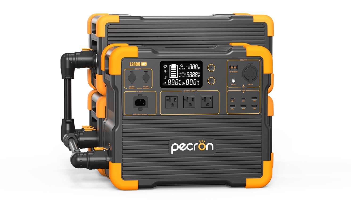 Pecron E2400LFP Power Station with 3072Wh Extra Battery 2 Portable Solar Generator Set for RV Camping CPAP Power