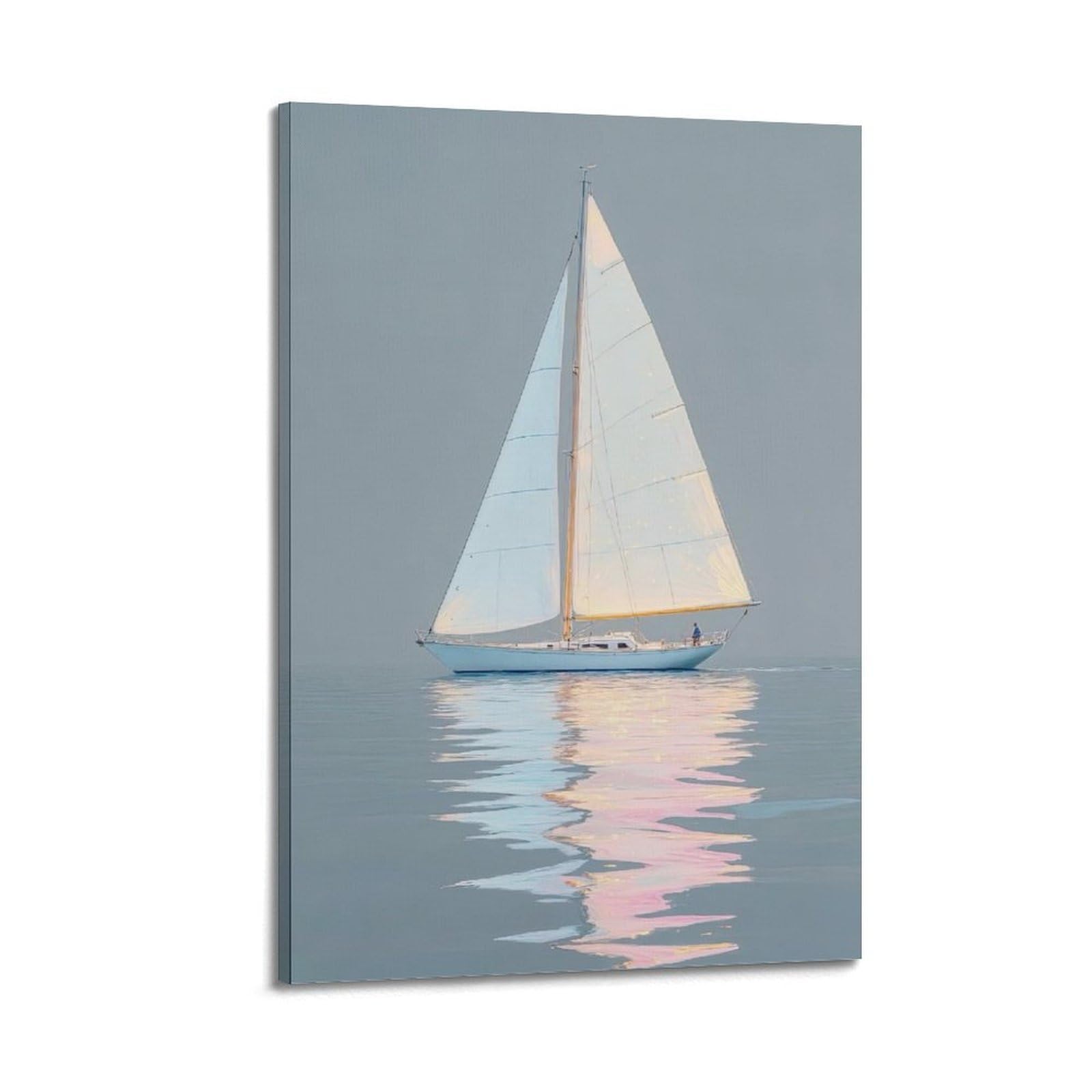 OKAHYS Sailboat Art Poster Mirror Aesthetics Artwork Decorative Painting Canvas Wall Artworks Picture 20x30inch(50x75cm)