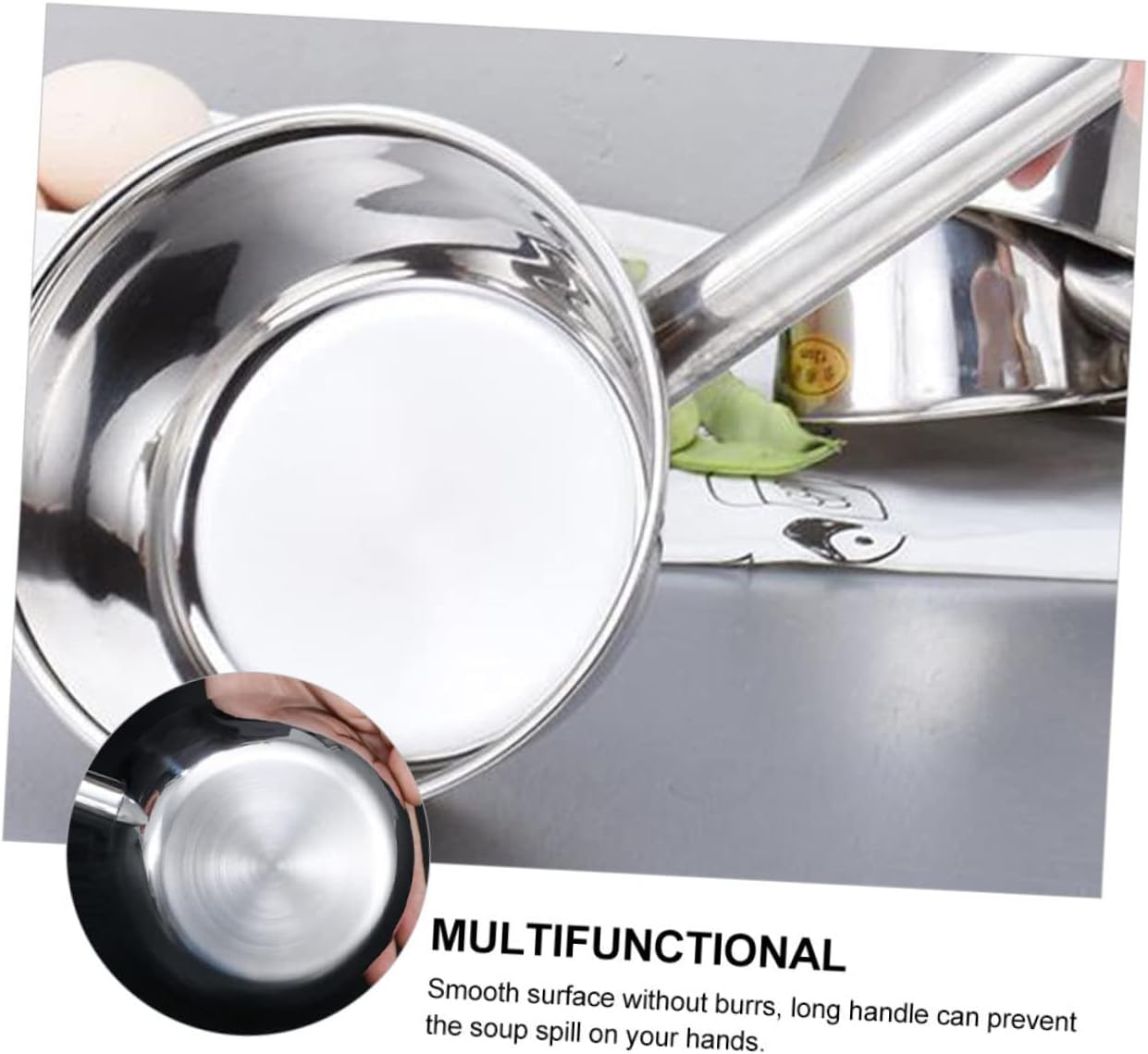 1pc Lengthened Stainless Steel Water Ladle Thickened Kitchen Scoop for Gardening Cooking Water Ladle Easy to Clean Versatile Handle Design