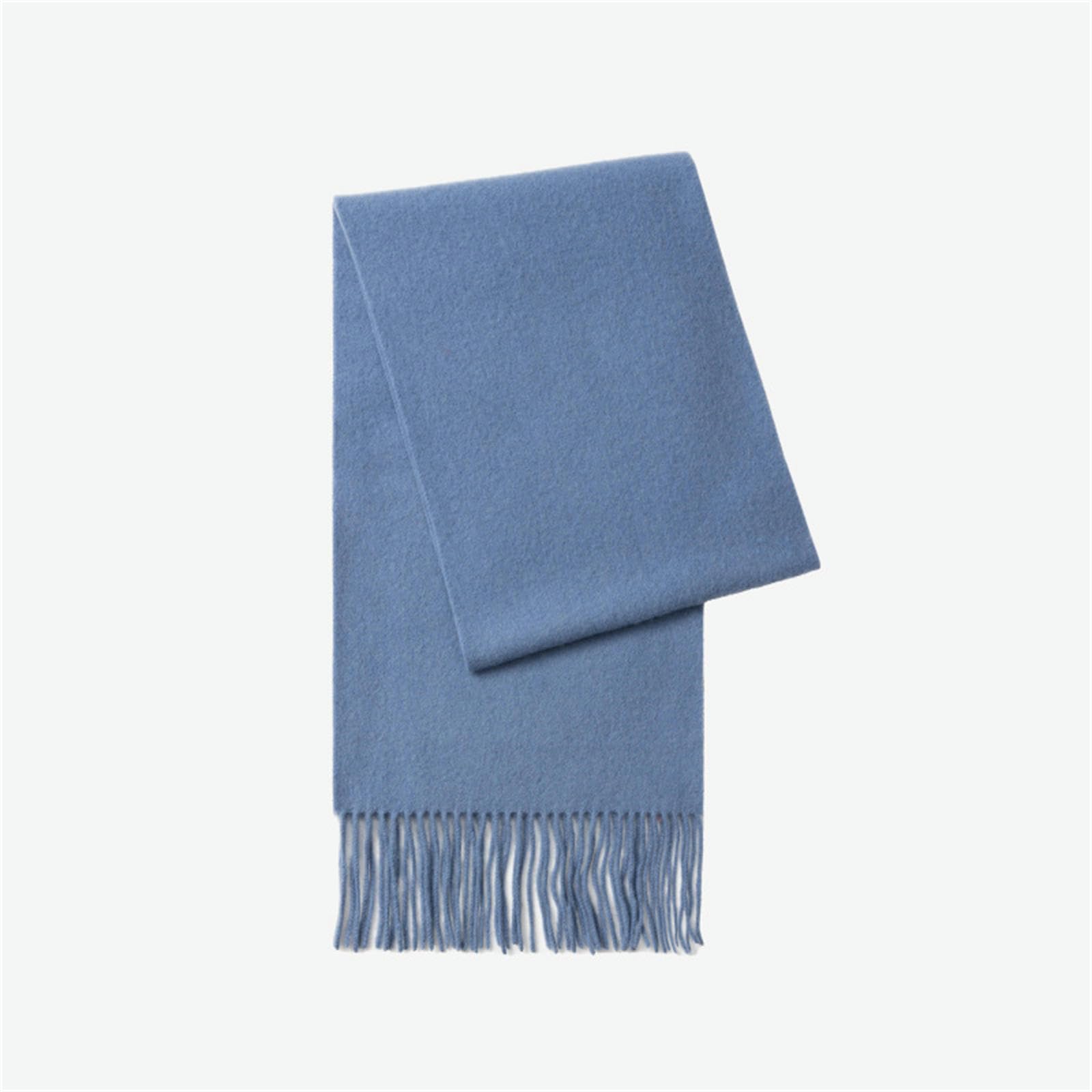 Schal Für Damen Herbst Und Winter Frauen Imitation Wolle Schal Modische Dicke Flauschige Warme Vielseitige Schal-blau 1-200 * 30cm