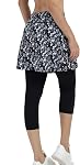 Xioker Women Skirts with Leggings,Athletic Skorts Leggings with Pockets,Capris Skirted Leggings for Tennis Golf