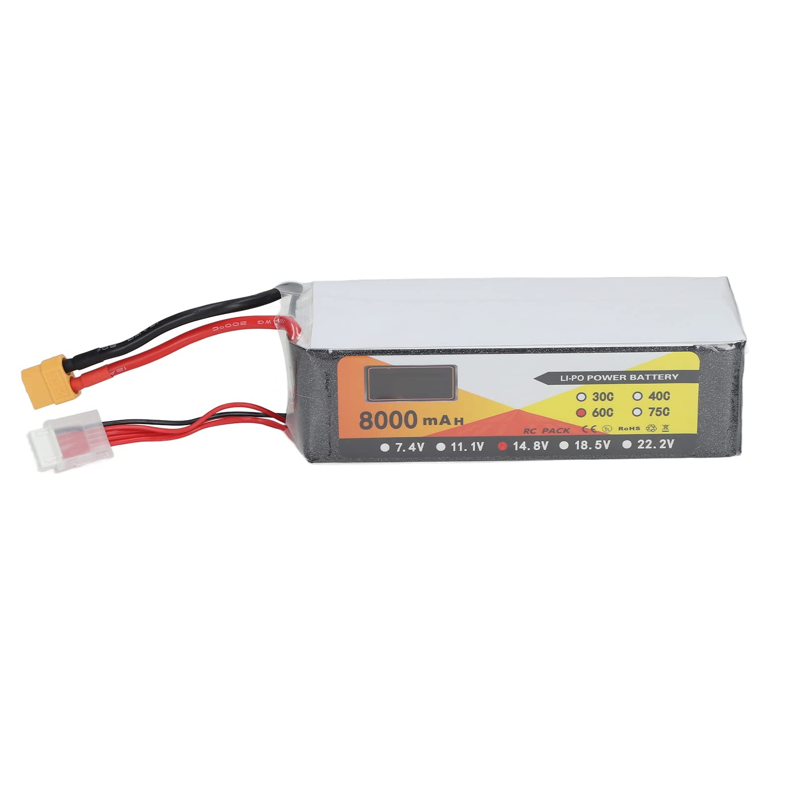 Batteria RC Lipo 14.8V 8000mAh 60C Batteria ricaricabile 4S1P ad alta potenza ad alta capacità con spina XT60 per RC Auto da corsa Quadcopter FPV Drone