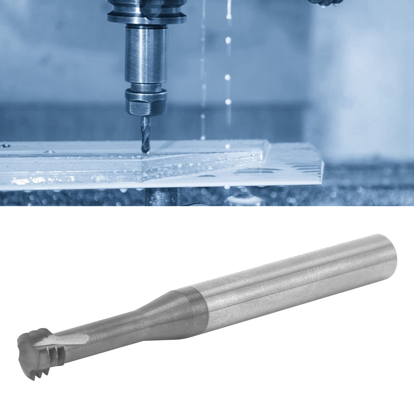 Frez do gwintów ze stali wolframowej, narzędzie do grawerowania spiralnego M8x1,25xD6x60 | Stop aluminium ze stali nierdzewnej, frez z trzpieniem 6 mm zapewniający precyzję