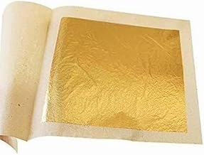 24K Pure Edible Gold Leaf Varakh (10 Sheets, 75mm x 100mm) | Food Grade Gold Foil for Cake Decoration, Sweets, Chocolates, Ayurvedic Use, Face Care, Spa & Art Craft
