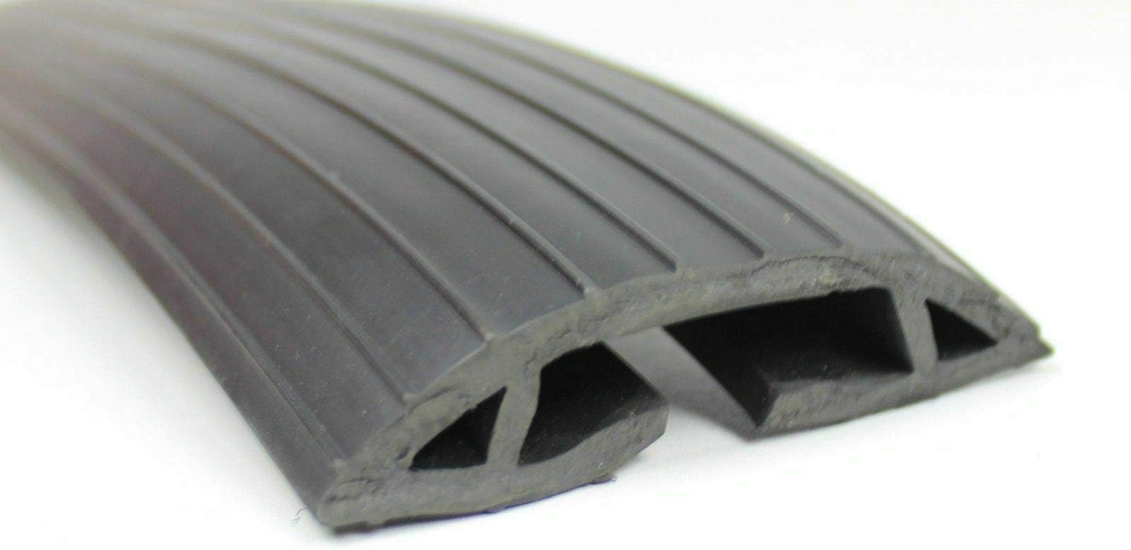 Large 38x16mm Black Floor Cable Wire Lead Tidy Cover Trunking Protector Bumper Ramp Strip (3 Metres)