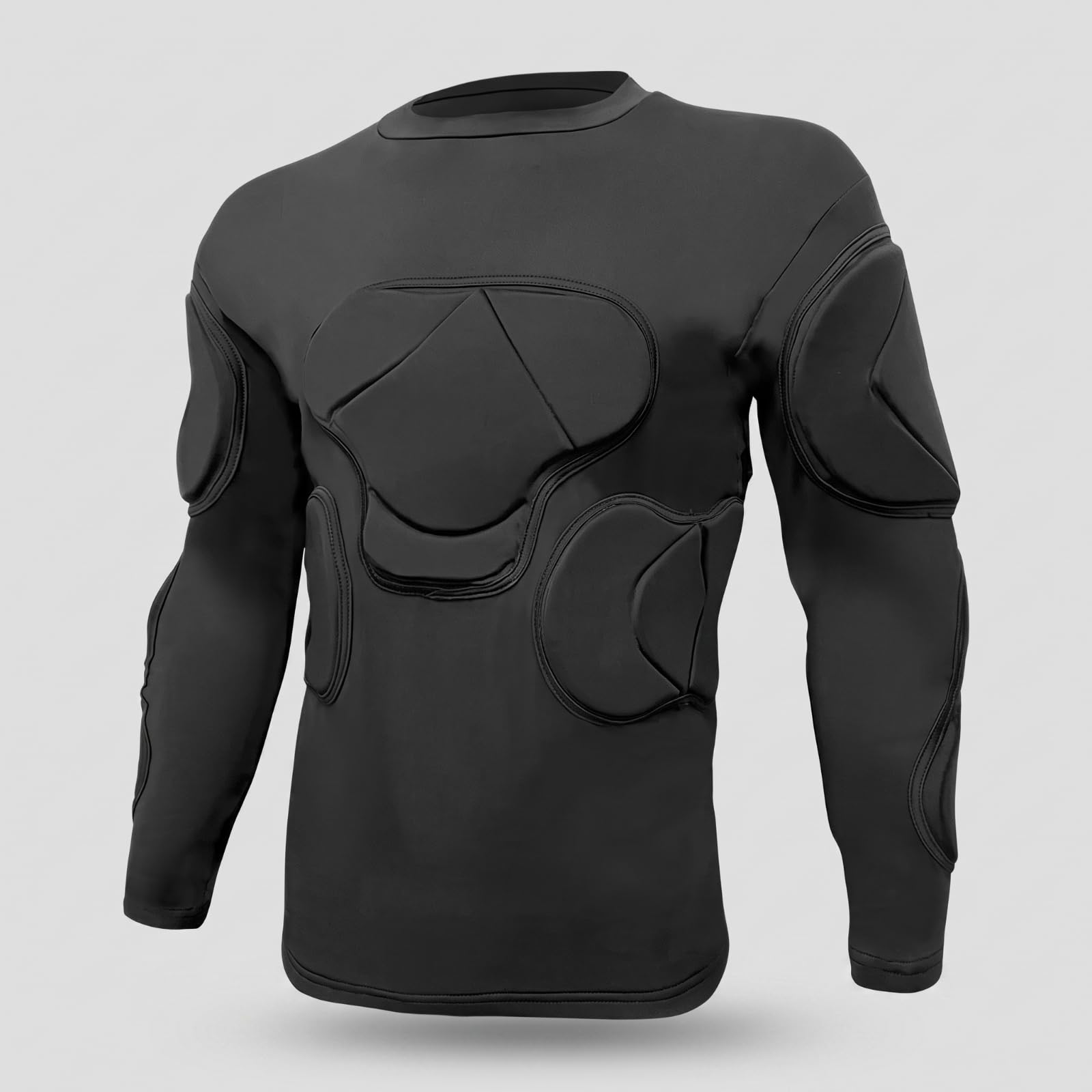 Sottomaglia da Portiere Imbottita Aderente Maglia Protettiva con Imbottiture Elastico Maglia da Portiere per Portieri, Calciatori, ,