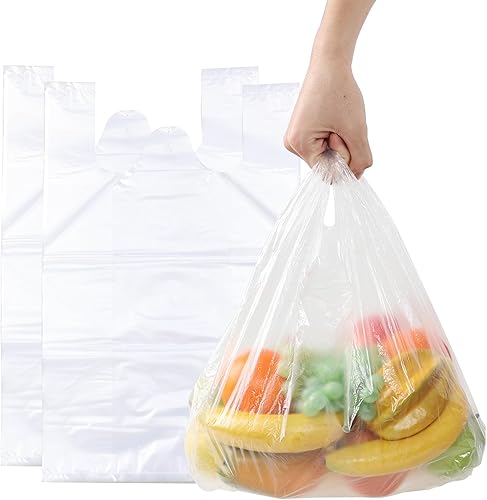 1000 bolsas de plástico transparente de la camiseta de las cuentas, bolsos plásticos manejados de la camiseta