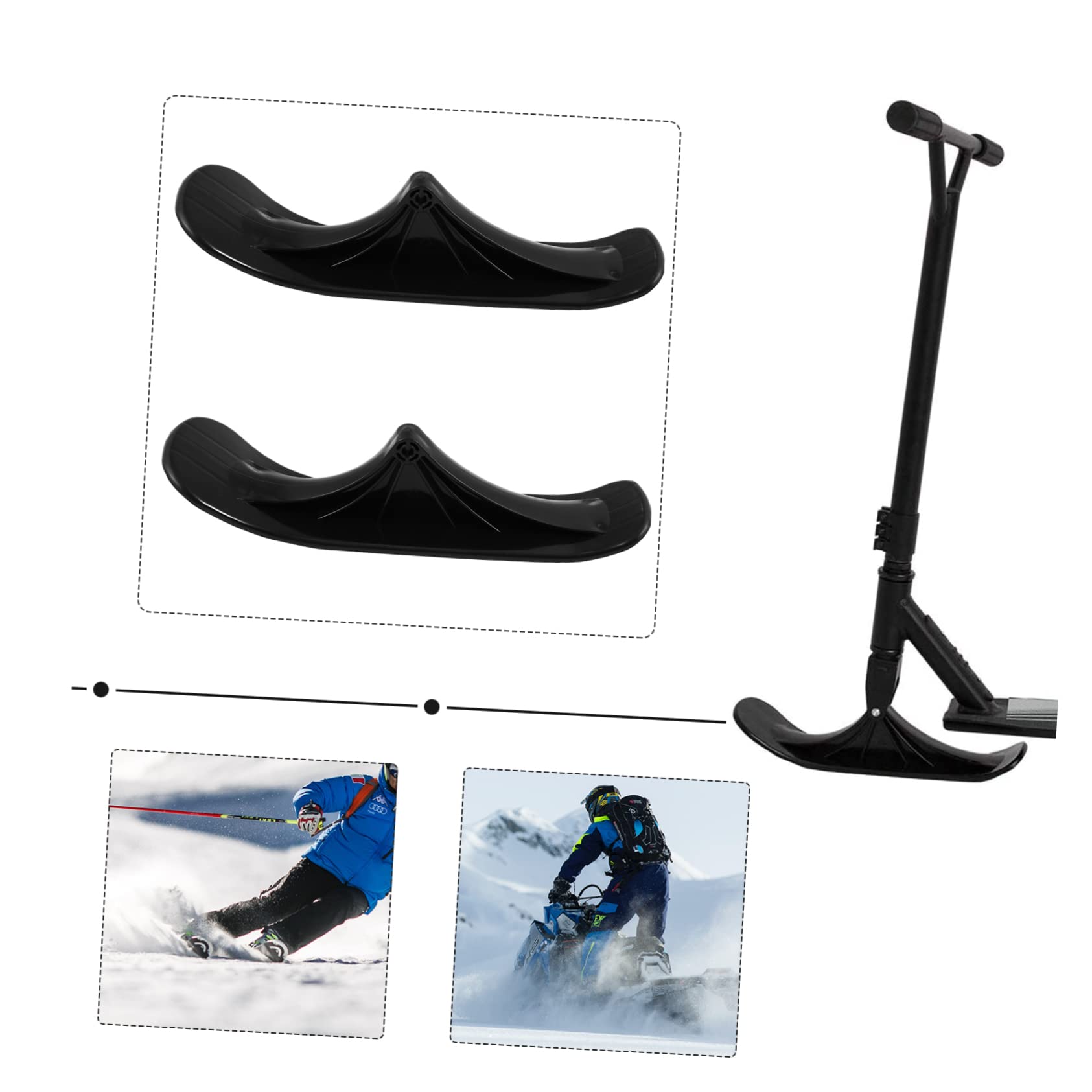Patineta Plegable Tipo Trineo para Scooter de Nieve, Accesorio Duradero de Material Resistente, Piezas para Esquí Dual al Aire Libre, Conversión para Niños y Uso en Invierno