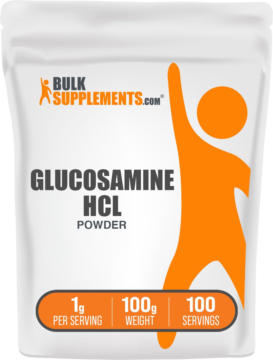 BulkSupplements.com Glucosamine HCl Powder - Glucosamine Supplement, Joint Support Supplement - Gluten Free, 1g per Serving, 100g (3.5 oz) (Pack of 1) 3.5 Ounce (Pack of 1)