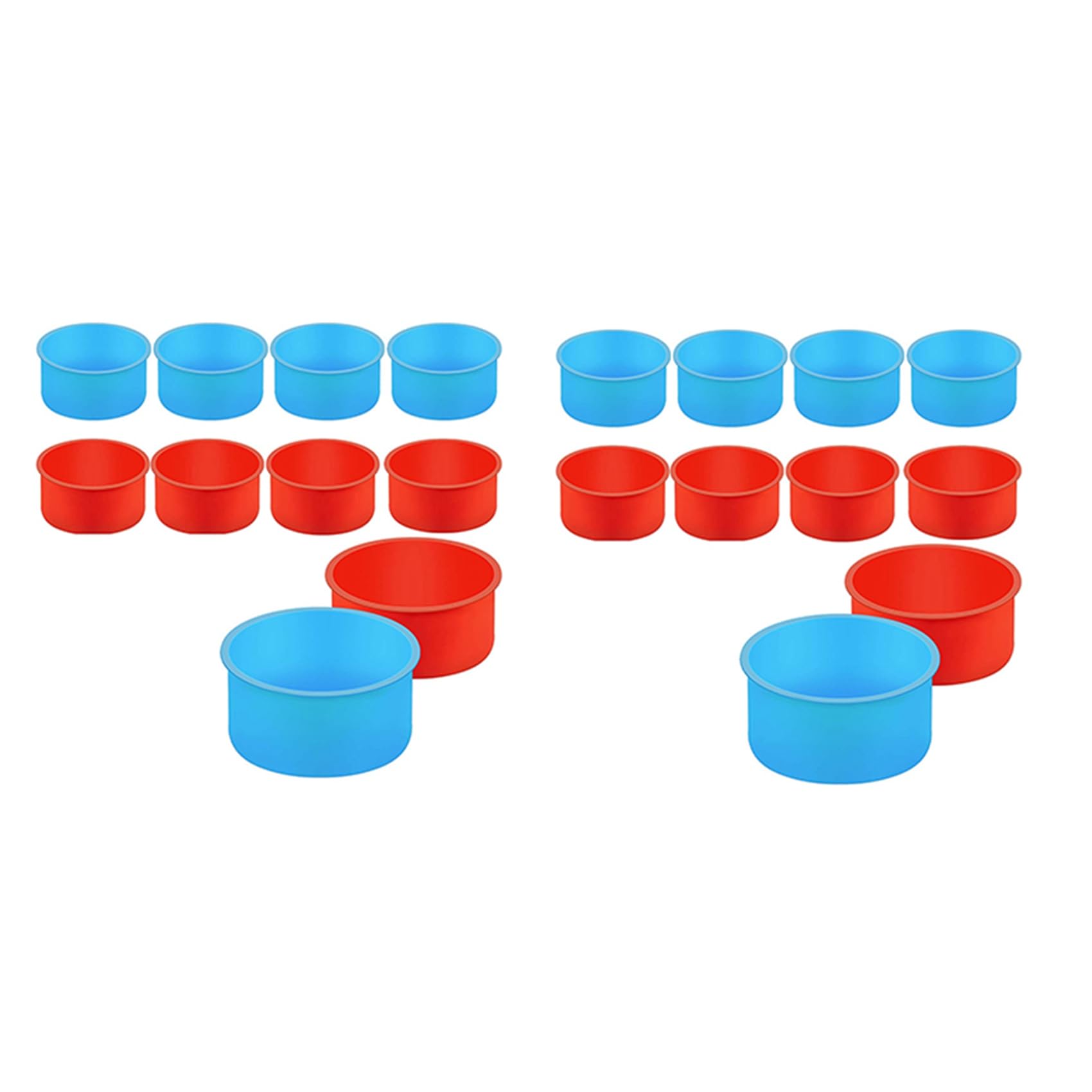 Moule à gâteau en silicone rouge et bleu de 4 pouces pour la Saint-Valentin, lot de 20 pièces