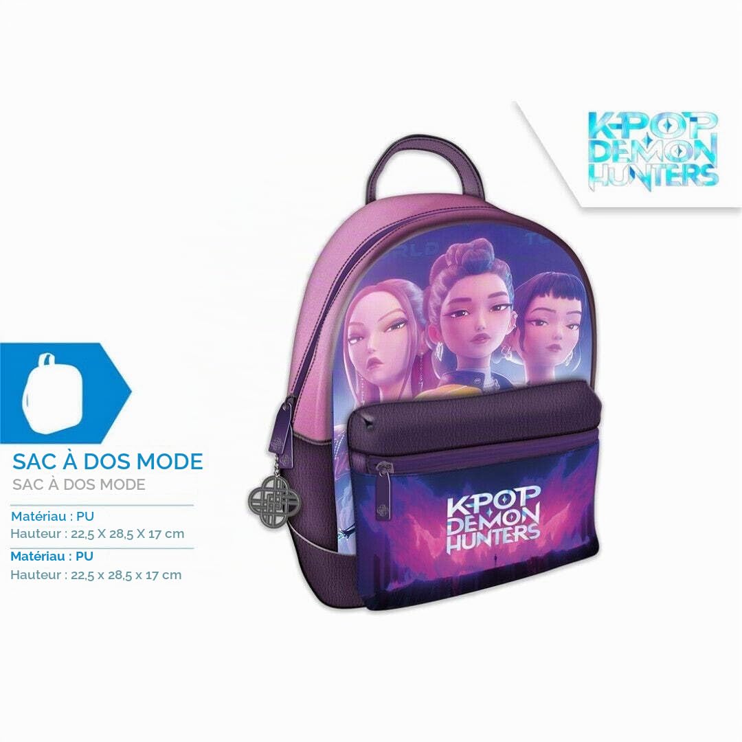 KPop Demon Hunters PYRAMID INTERNATIONAL | Sac à Dos Huntrix | Mini Sac en Cuir PU pour Femme et Ado | Dimensions 29 x 23 x 17 cm