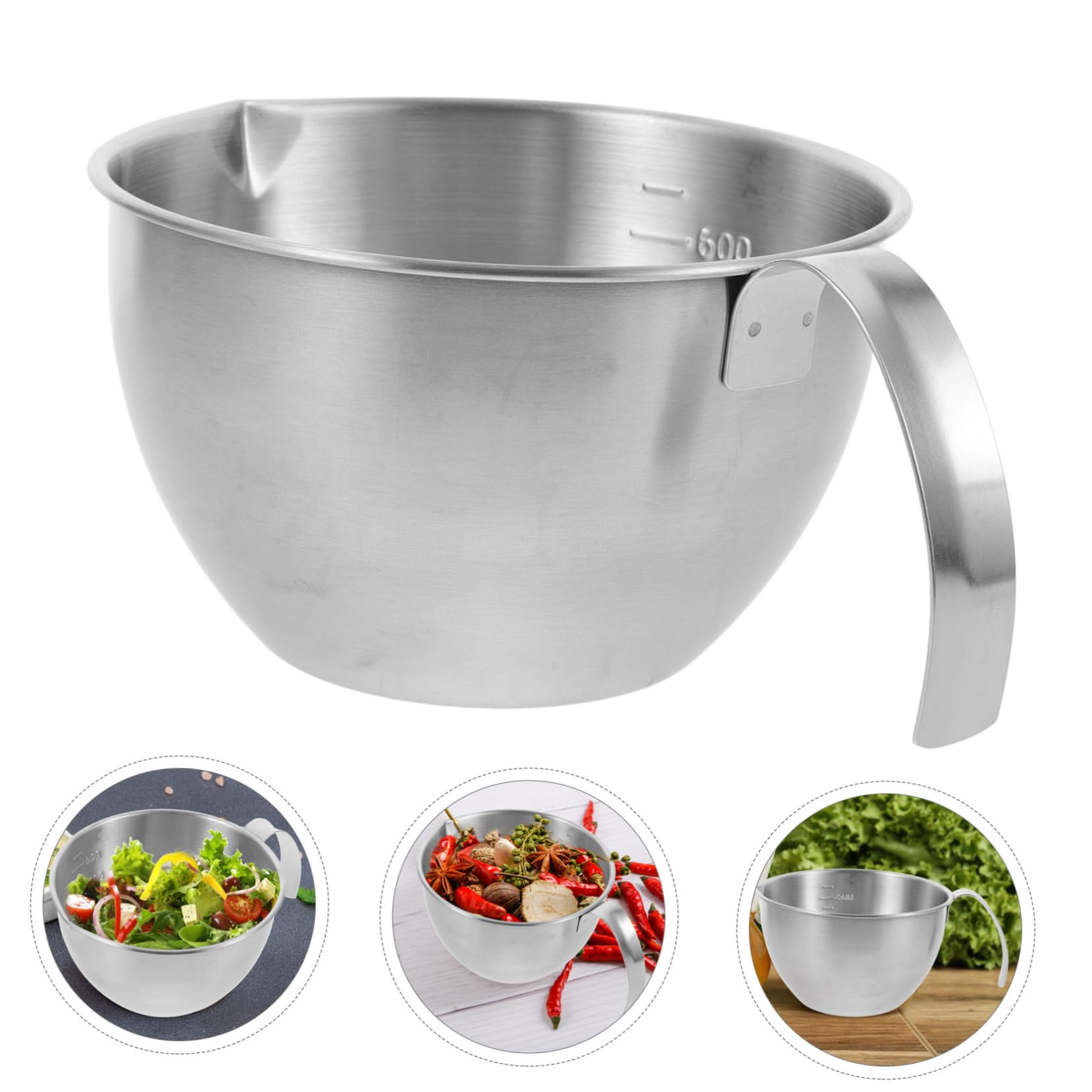 PRETYZOOM 5piezas Tazón De Inoxidable Con y Cuenco Para Cocinar Hornear y Preparar Alimentos