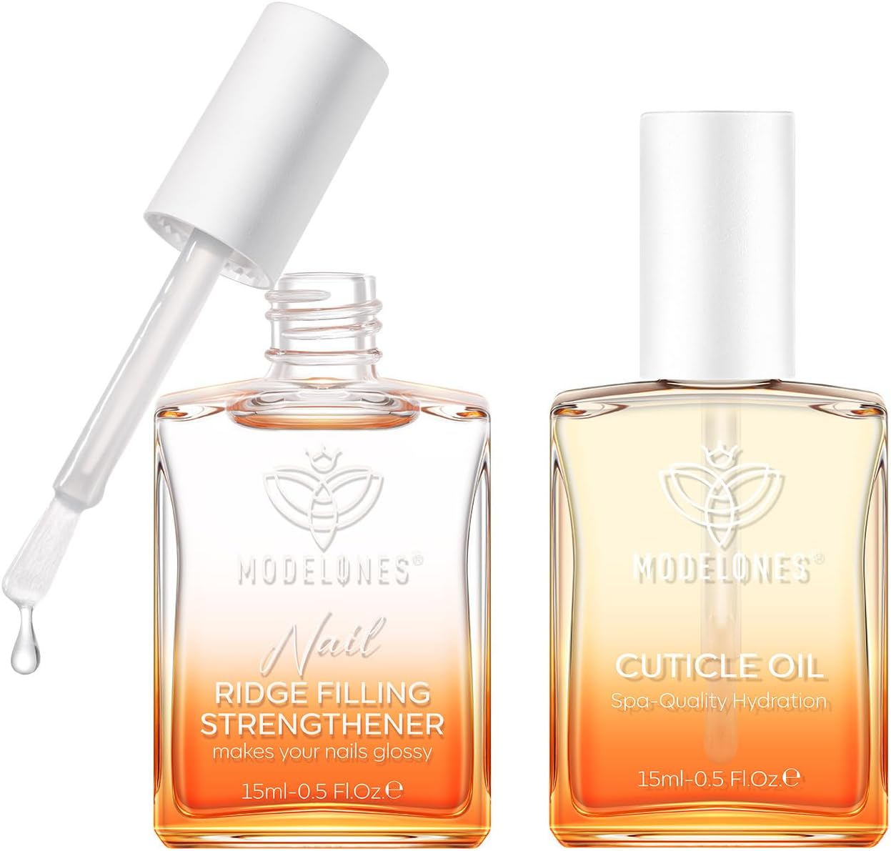 Modelones nagelverharder extra sterk en nagelriemolieset 15 ml nagelverzorgingsolie voor nagels en nagelriemen,nagelverzorgingsproducten voor broze nagels,groefvullers, nagelreparatie,nagelversterkers