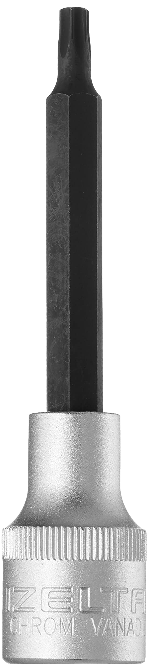 İzeltaş 1113064227 T 27 1/2" Uzun Star (Tor X) Uçlu Lokma Anahtar (100 mm), Krom, T27