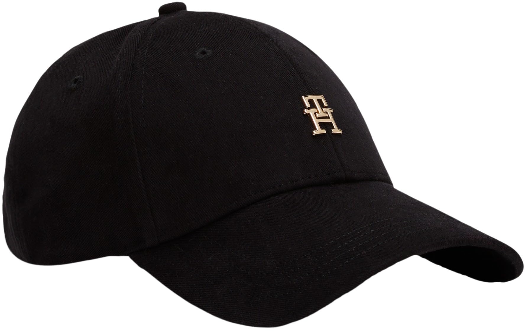 Tommy Hilfiger Women's Black Structured 6-Panel Adjustable Baseball Cap, Sports Direct