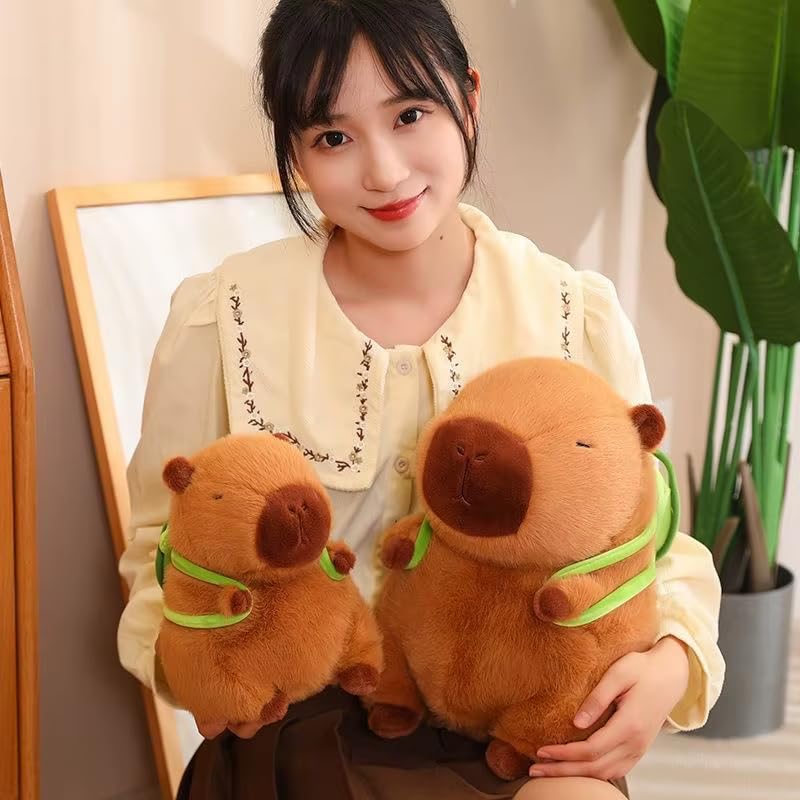 Image of SCOOBA Capybara with Cute Turtle Bag Soft Toys 35cm for Kids Teens (Capybara with Turtle Bag)
