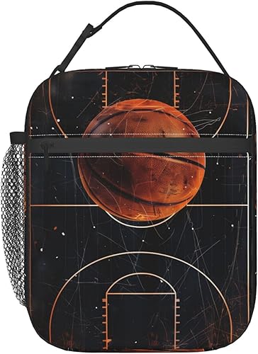 Lonchera reutilizable de baloncesto para niños, mujeres, hombres y adultos, bolsa de almuerzo deportiva dinámica aislada, bolsa de poliéster para la