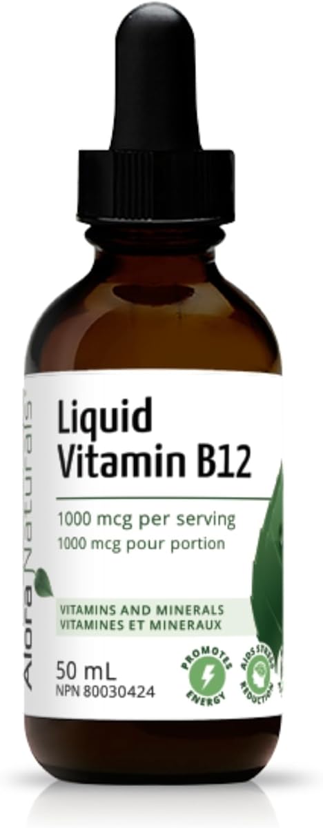 Alora Naturals Alora Naturals Liquid Vitamin B12 | 1000 mcg Vitamin B12 (methylcobalamin) | Promotes Natural Energy, Stress Support, Energy Metabolism | Vegan, 50mL