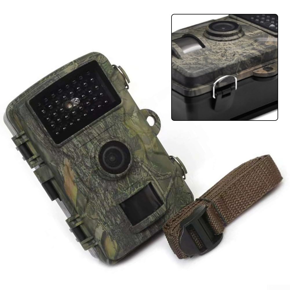 Cámara Fototrampeo 12MP 1080P, Cámara de Caza con Visión Nocturna 40IR y 0.8s de Disparo, IP66 Impermeable para Vida Silvestre, Monitoreo Exterior y Seguridad