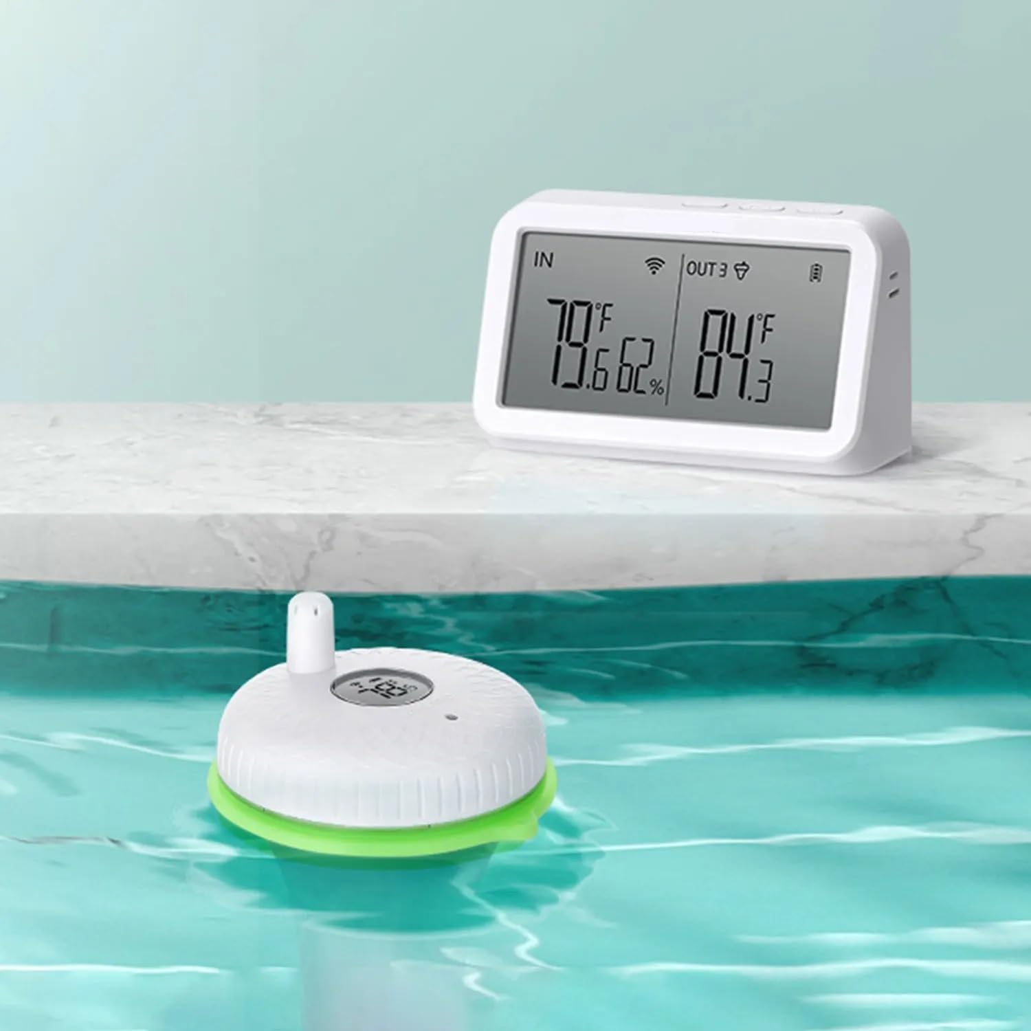 Pool Thermometer With WiFi Indoor Outdoor Set Digital Temperature Monitor For Swimming Pools