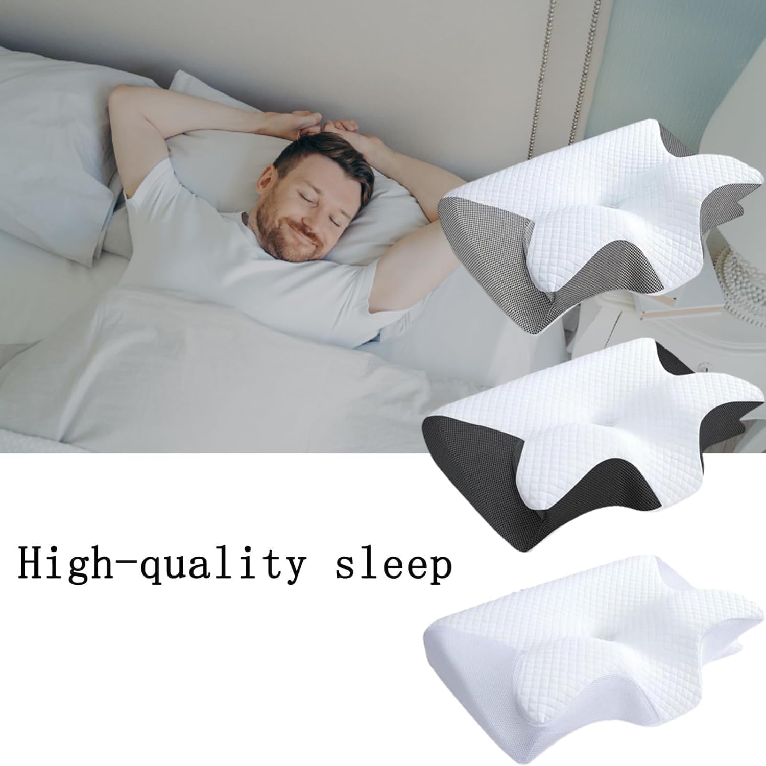 Curosleep Kissen Original,2026 Neu Curosleep Kissen,Ergonomisches Disches Nackenkissen Für Seitenschläfer Geeignet