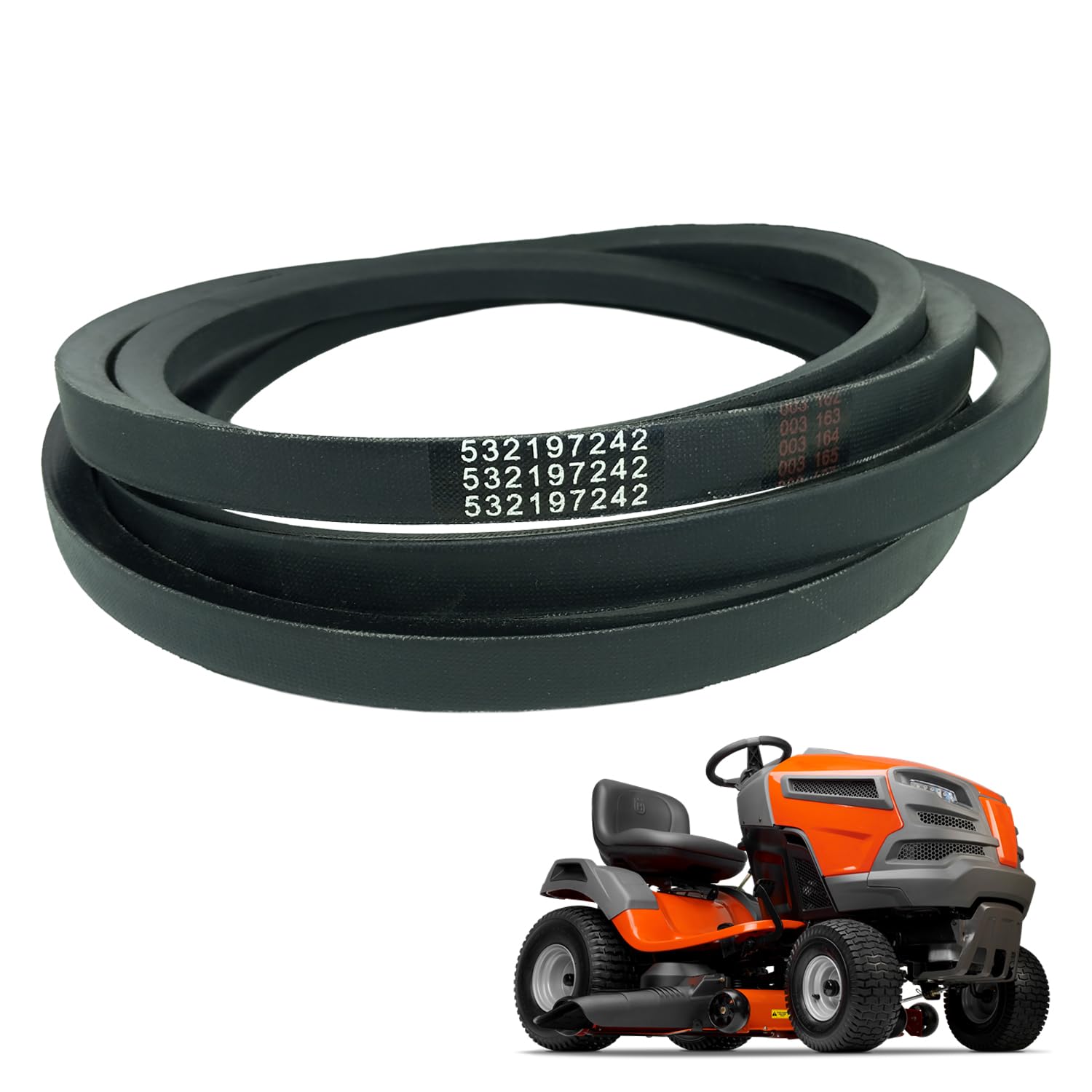 Replaces 532197242 Lawn Mower Deck Belt for Husqvarna YTH24V48 YTH24K48 YTH2348 YTA24V48 48 Inch 197242 Craftsman Poulan/Aramid Cord / 138.20 inches