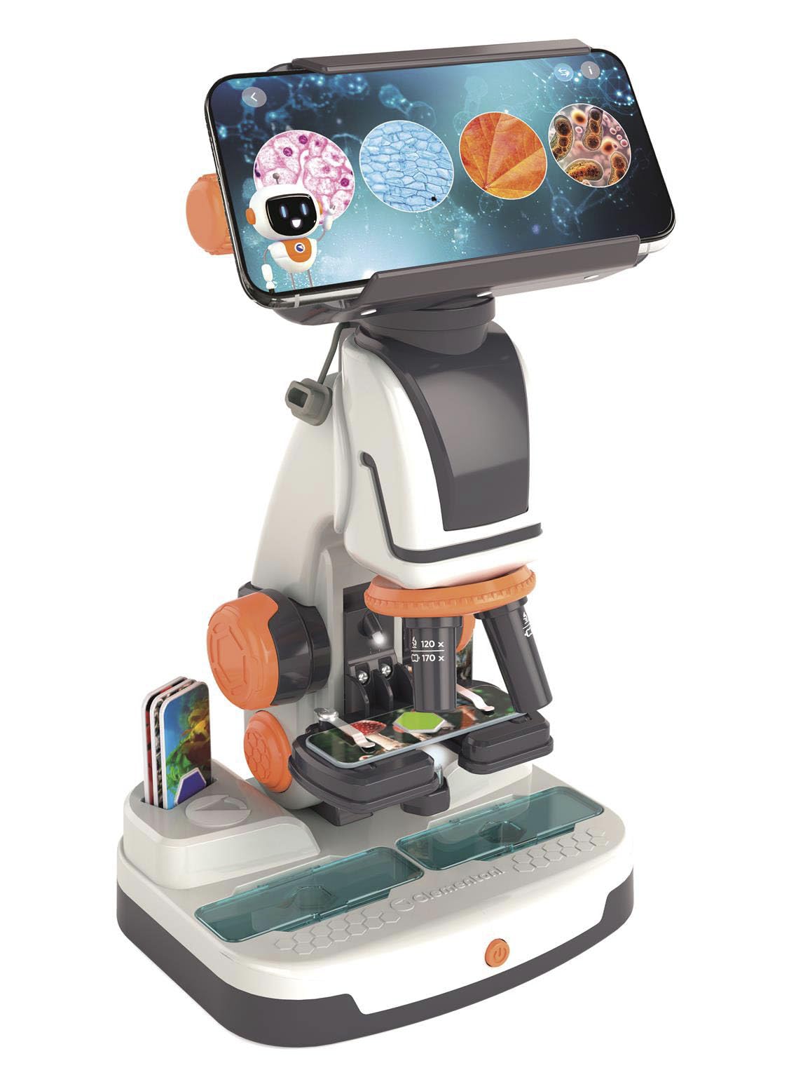 Clementoni Scienza e Gioco - Microscopio smart AI, Interattivo con Telecamera Wi-Fi, Super Microscopio con modalità Digitale e analogica, Bambini 8+ Anni, Lingua Italiana, 19387